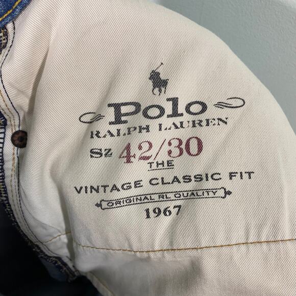 Polo Ralph Lauren Men's Blue Vintage Classic Button Fly Jeans Size 42/(26) - Picture 11 of 11